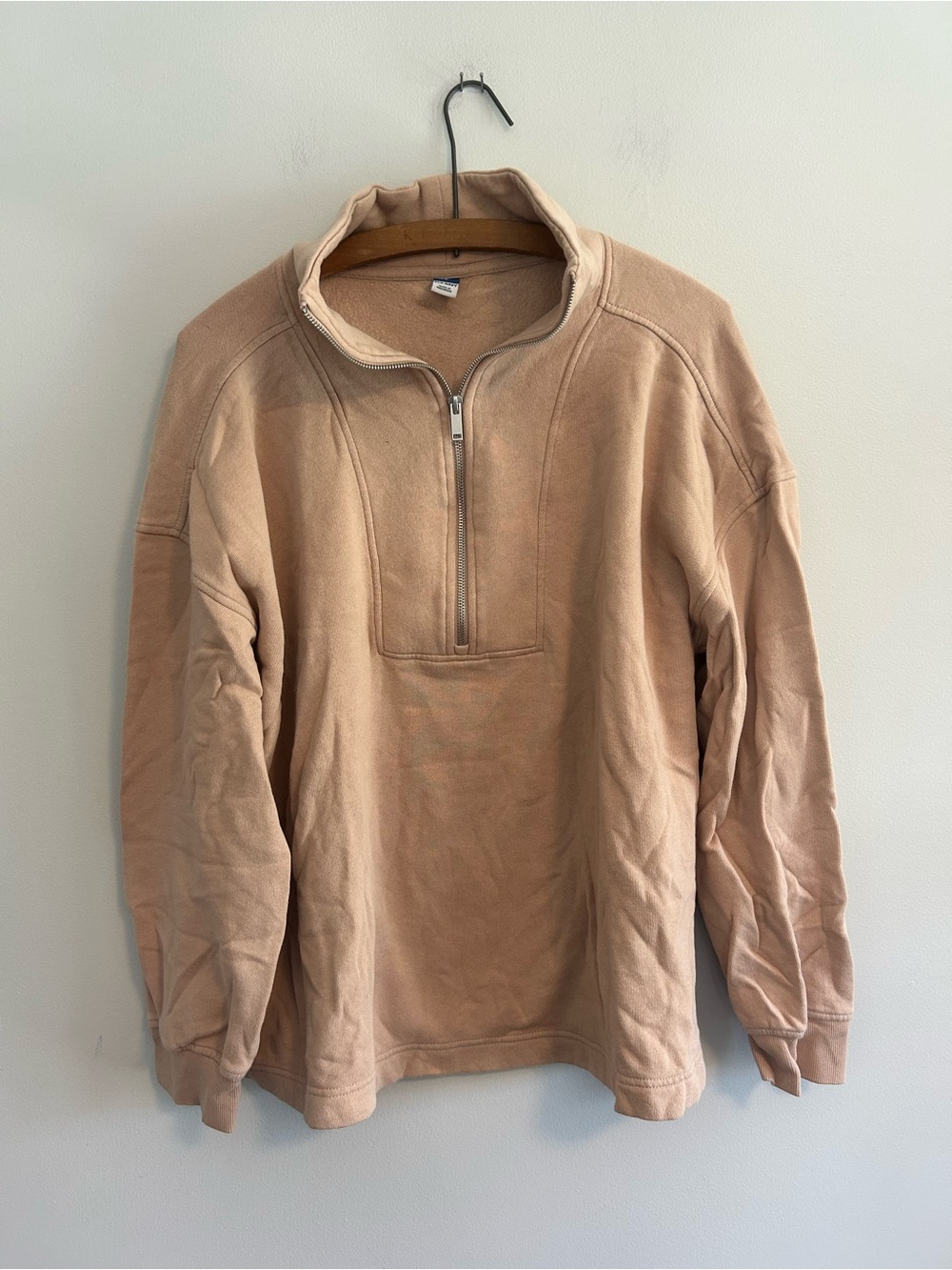 Old navy large tan quarter zip Pullover Sweatshirt